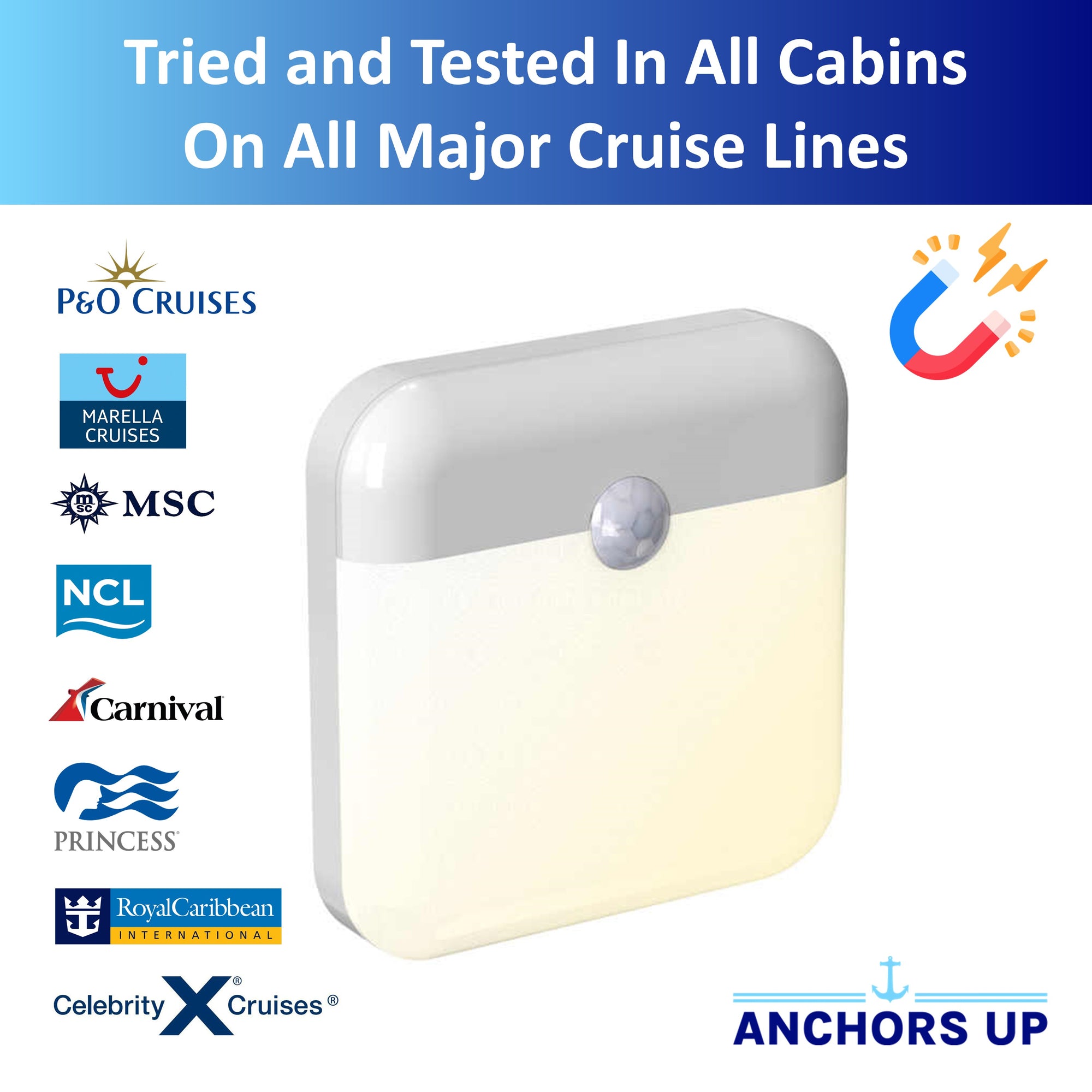 Magnetic Cabin Night Light with Motion Sensor - CRUISE APPROVED