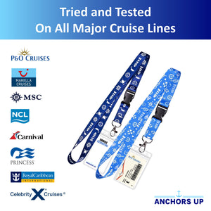 2x Lanyards with Card Holders, Detachable Retractable, Light and Dark Blue