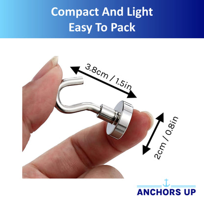 Magnetic Cruise Cabin Hooks - Heavy Duty for Walls & Ceilings - Set of 4