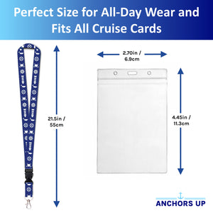 2x Lanyards with Card Holders, Detachable Retractable, Light and Dark Blue