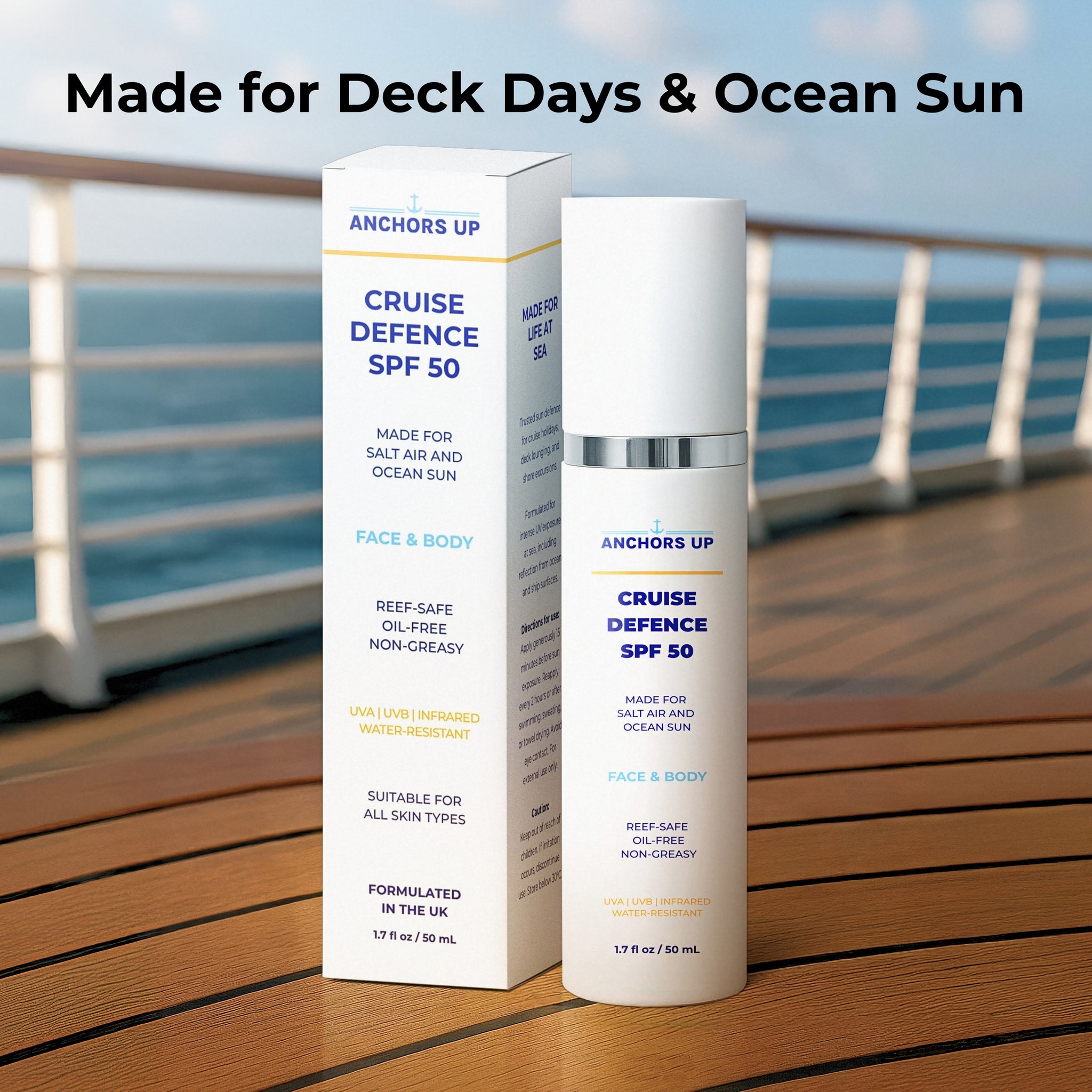 Cruise sunscreen being applied on deck