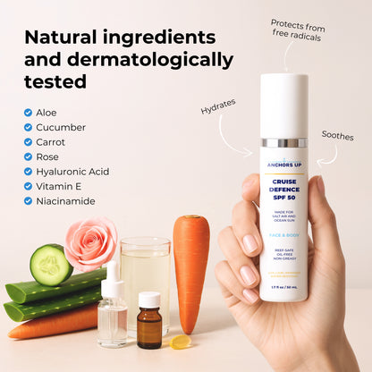 Cruise-Designed SPF 50 Sunscreen – Made for Ocean Sun – Travel Size 50ml
