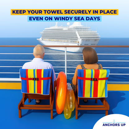 Adjustable Towel Bands for Cruise Chairs and Sunbeds - Set of 4