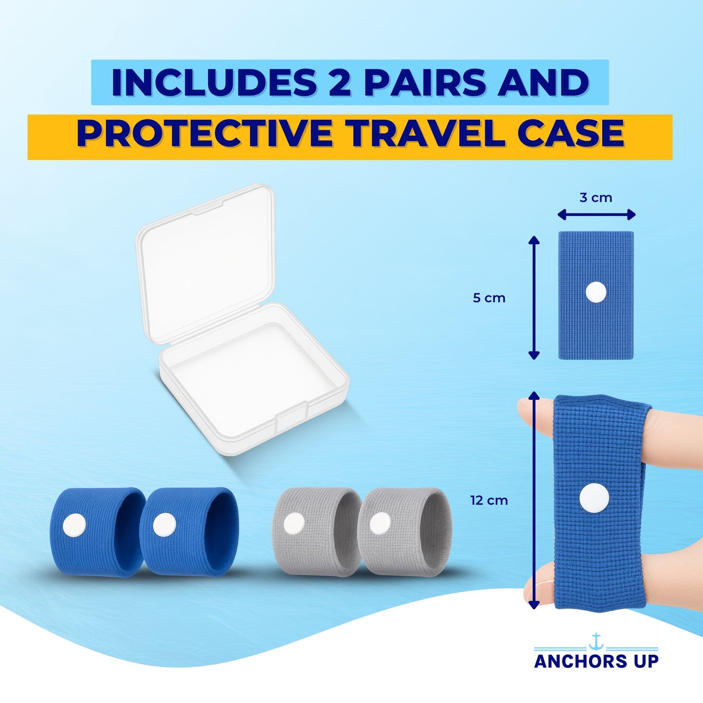 Motion and Sea Sickness Wristbands for Cruises (2 Pairs) – Natural Relief for Seasickness